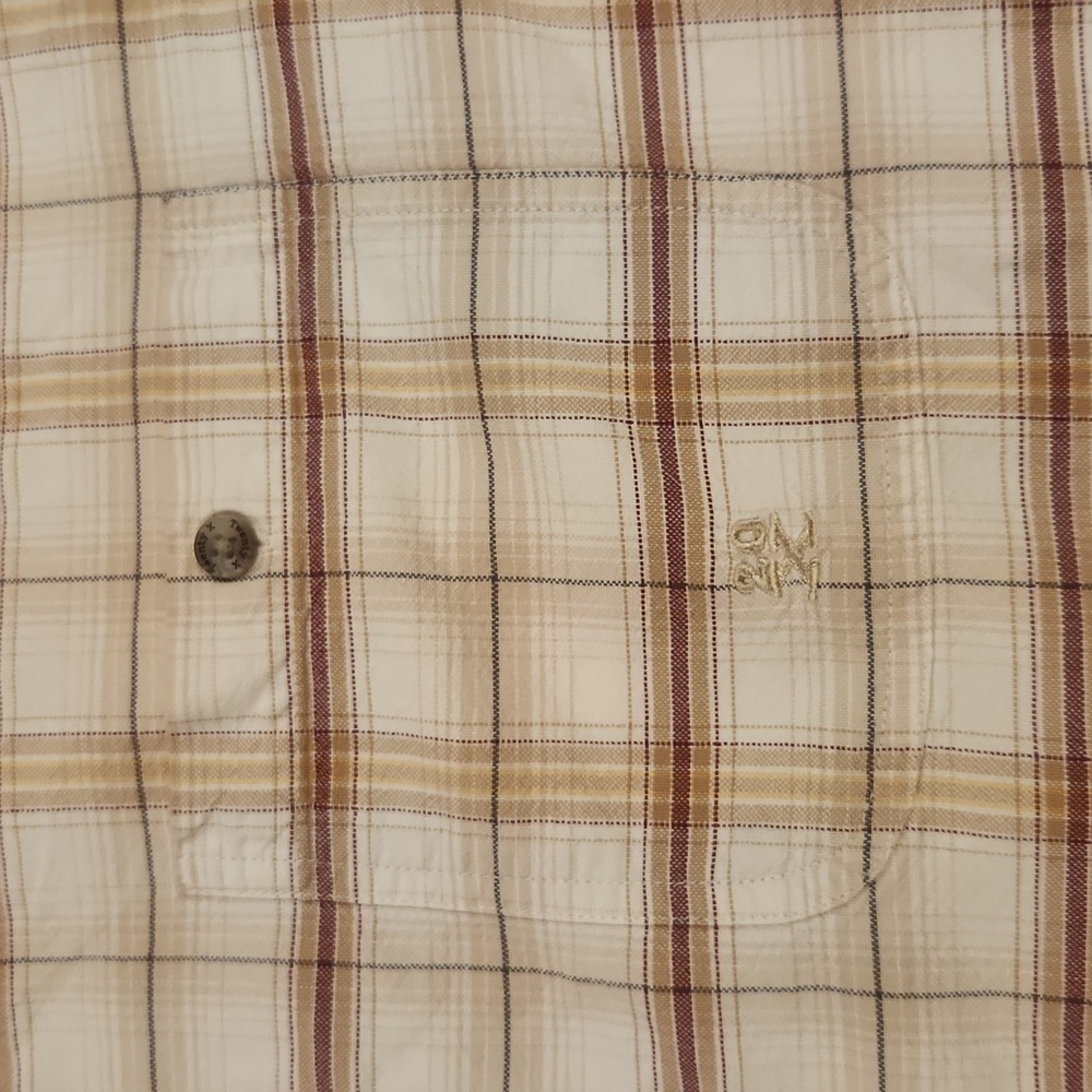 Twenty X By Wrangler Cream & Brown Plaid Western Button-Up - Picture 3 of 9